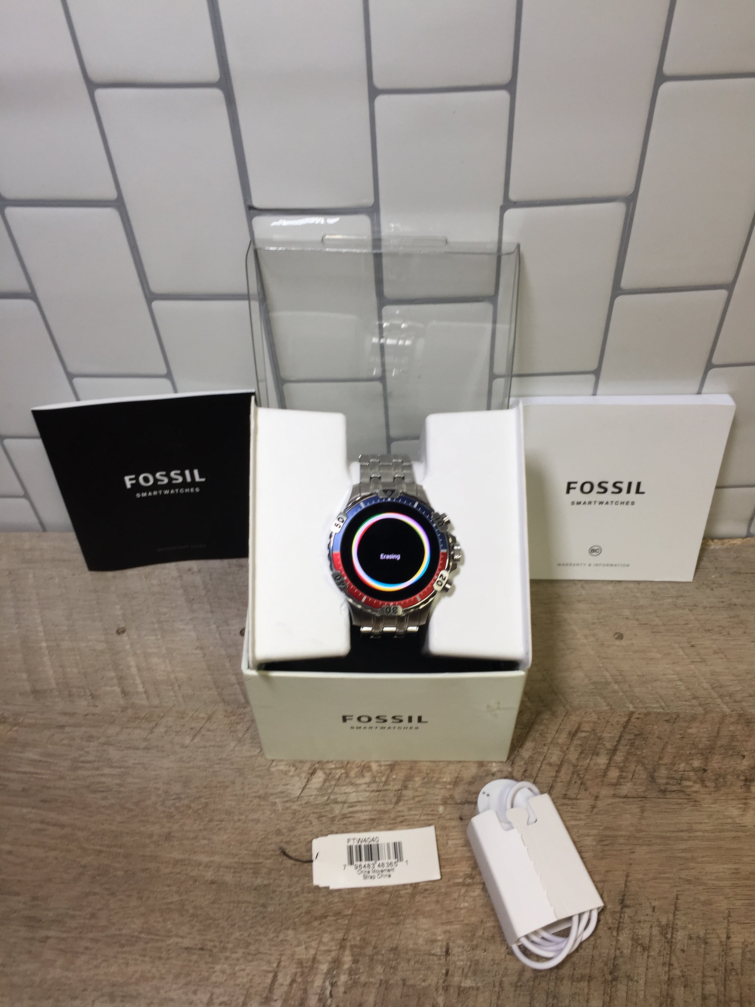 Fossil Men's Gen 5 Garrett Stainless Steel Touchscreen Smartwatch FTW4040 Silver (6988285116599)